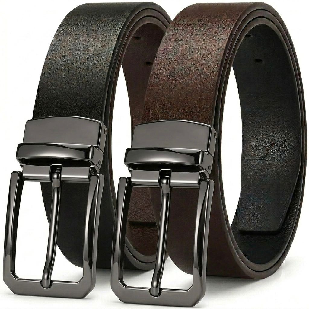 Pur leather belt 2side