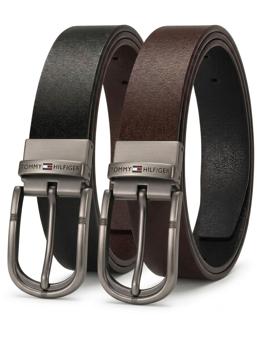 Pur leather belt 2side