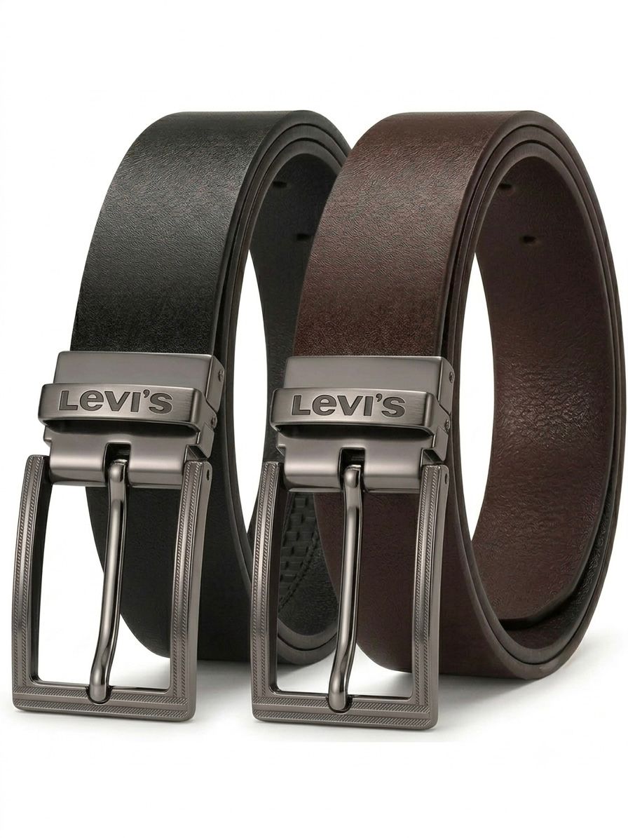 Pur leather belt 2side