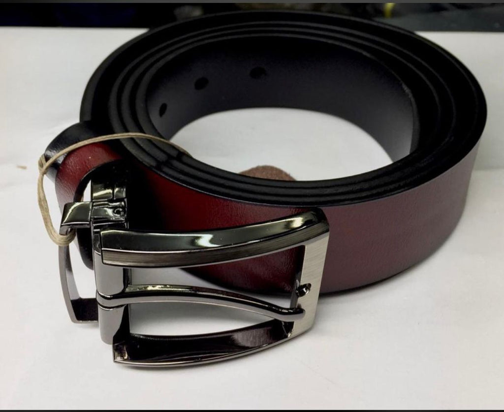 Pur leather belt 2side